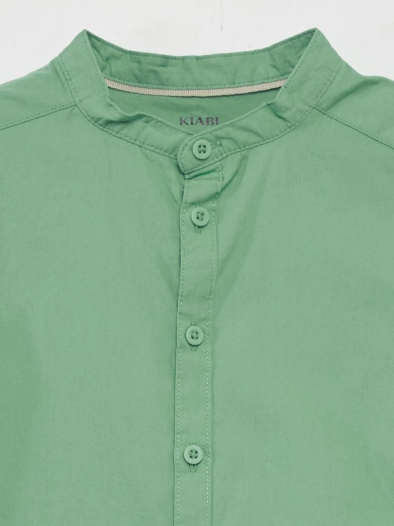 Chemise à col mao Vert