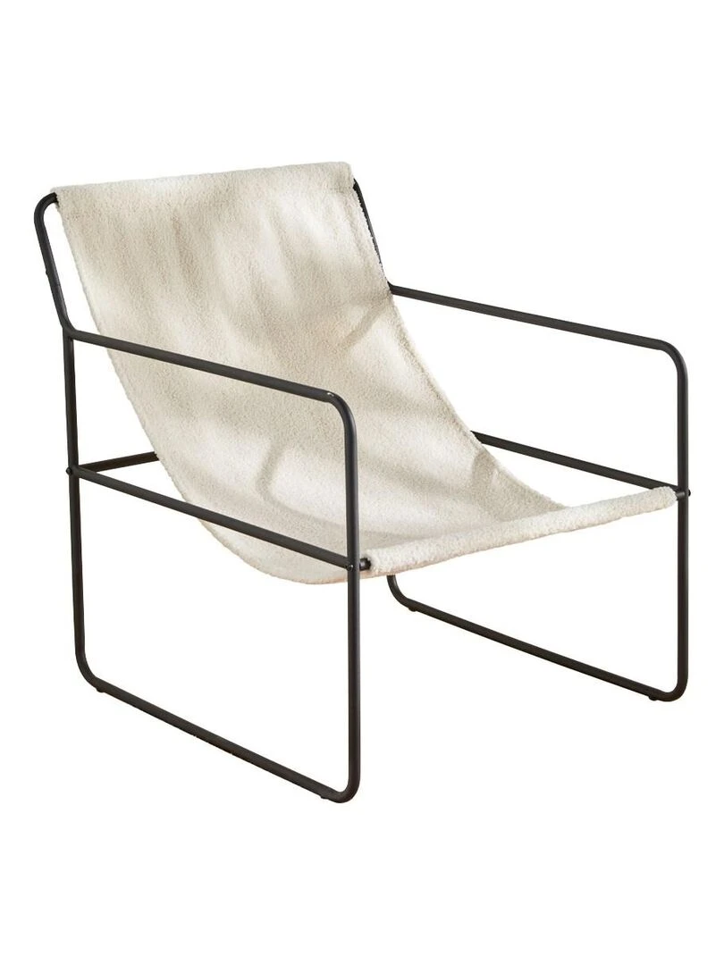 Fauteuil chilienne bouclette 'RETRO MOOD' 'TODAY' Ecru