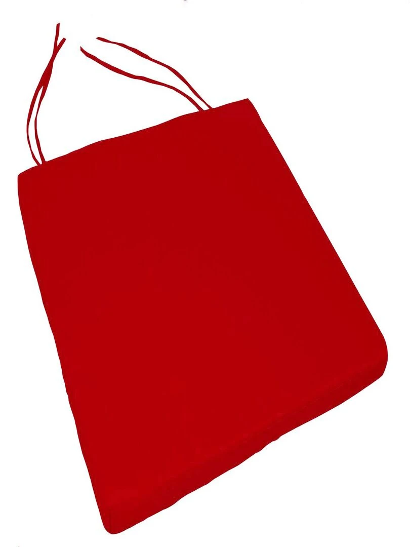 Galette de chaise déhoussable en toile outdoor Rouge