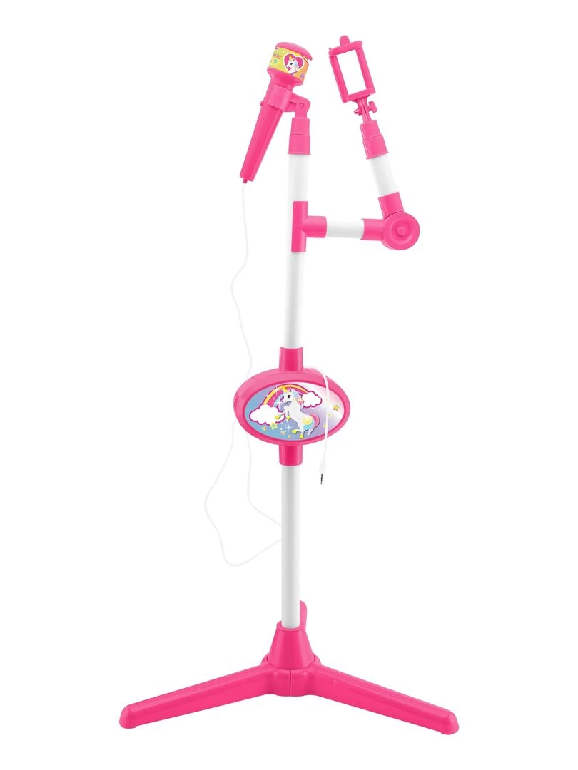 Microphone Sur Pied Lumineux Ajustable Avec Haut parleur Effets Sonores Coloris Licorne N/A