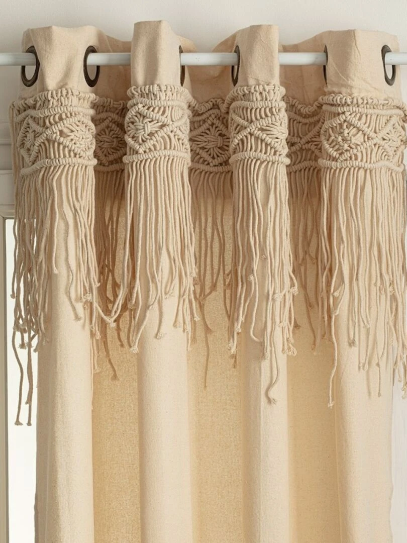 Rideau à œillets 140x260 macramé Ritual Beige