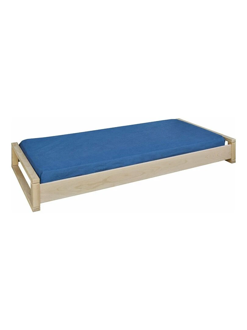 Pack lit empilable avec matelas Poka AKITEN RETAIL Marron