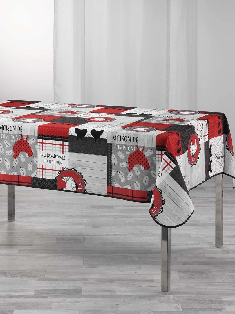 Nappe rectangle polyester Auberge des poules Rouge