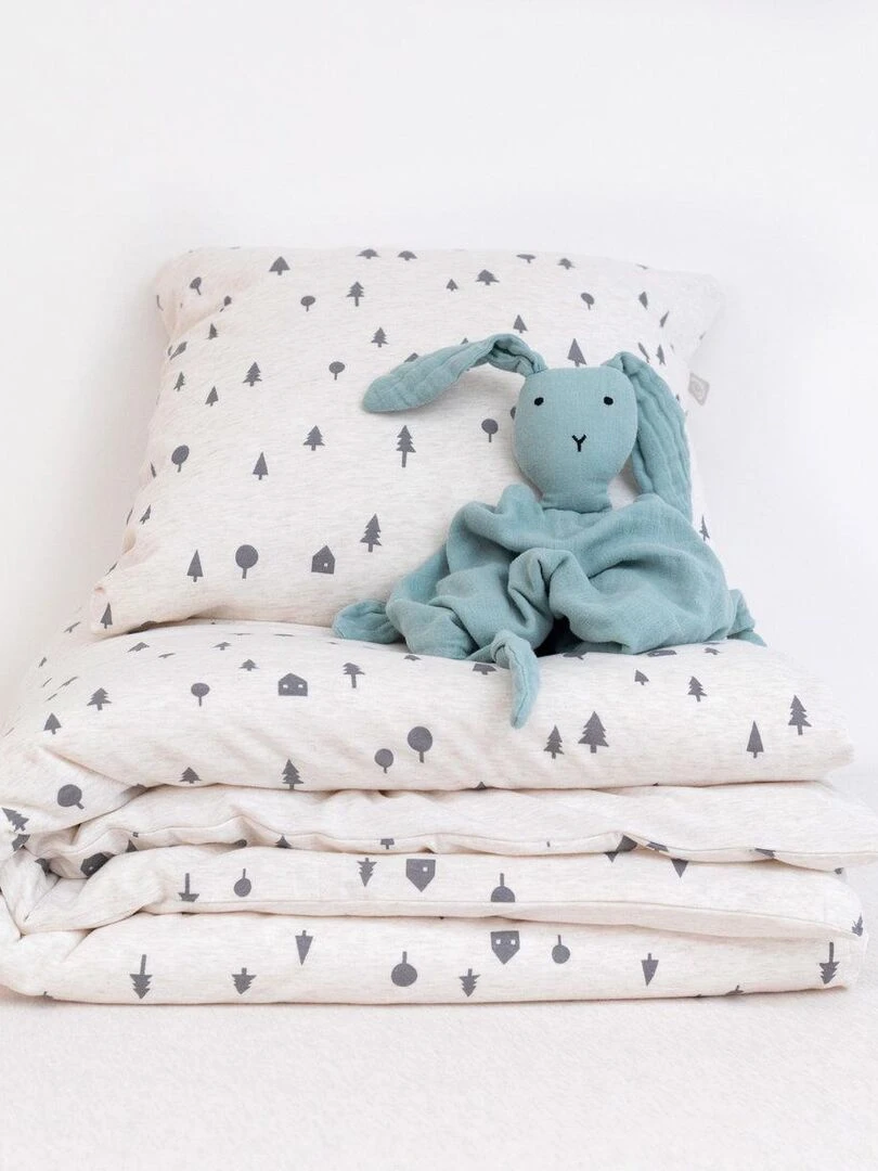 Bemini Housse de couette lit Jersey et jersey Vert forêt