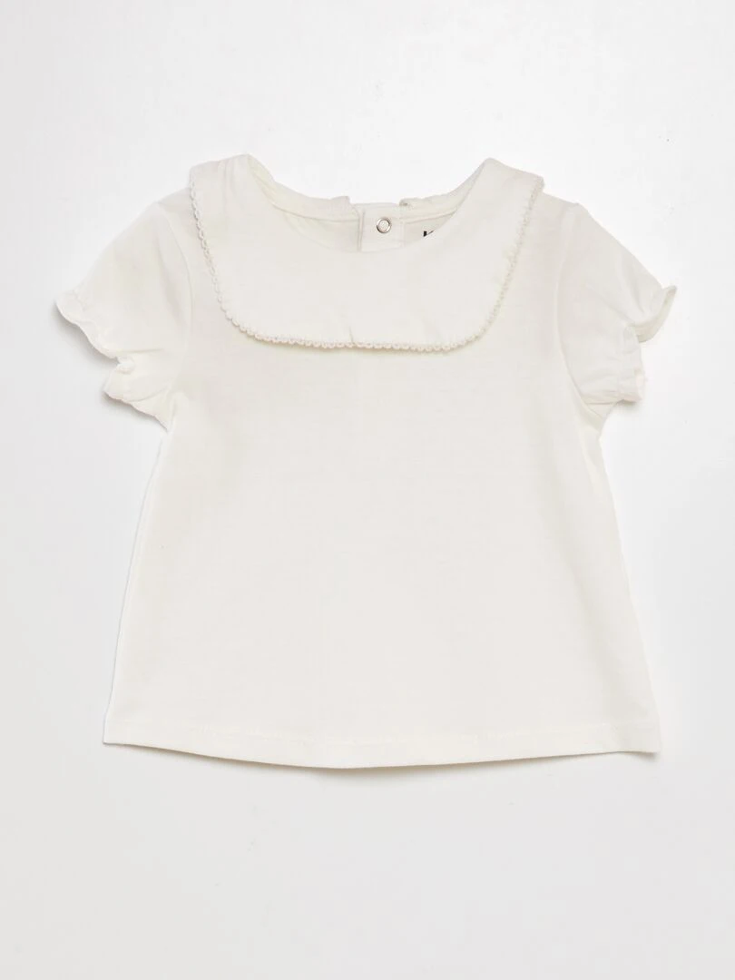 T shirt à manches ballons blanc