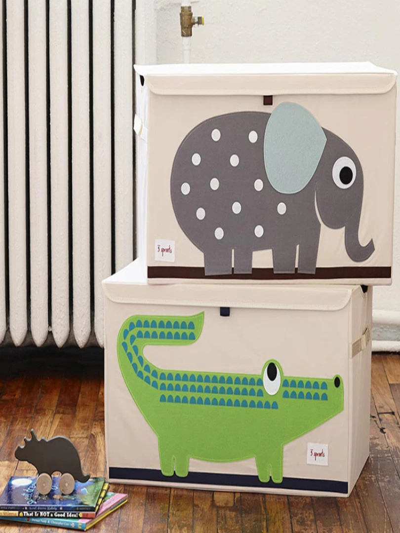 Coffre à jouets caisse de rangement Elephant Gris