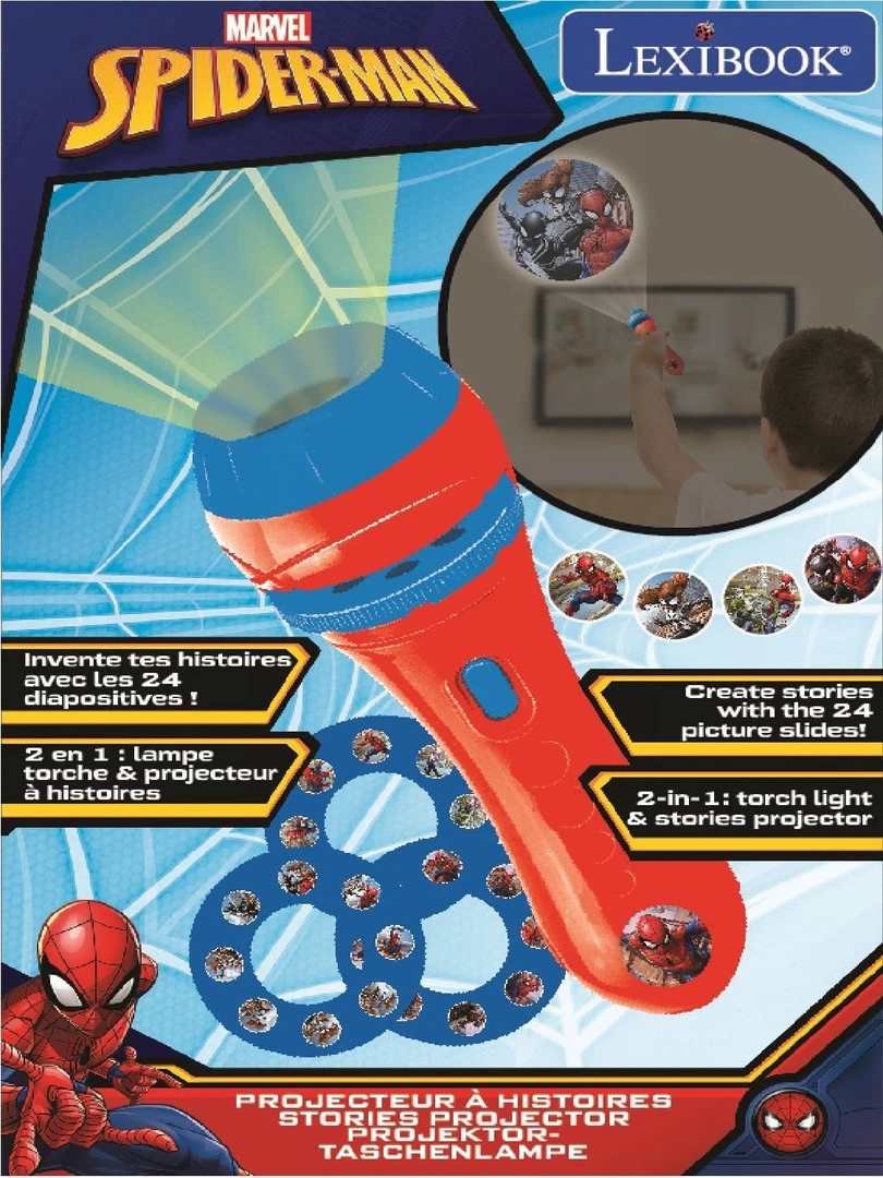 Projecteur À Histoires Et Lampe Torche Spiderman   Transparent
