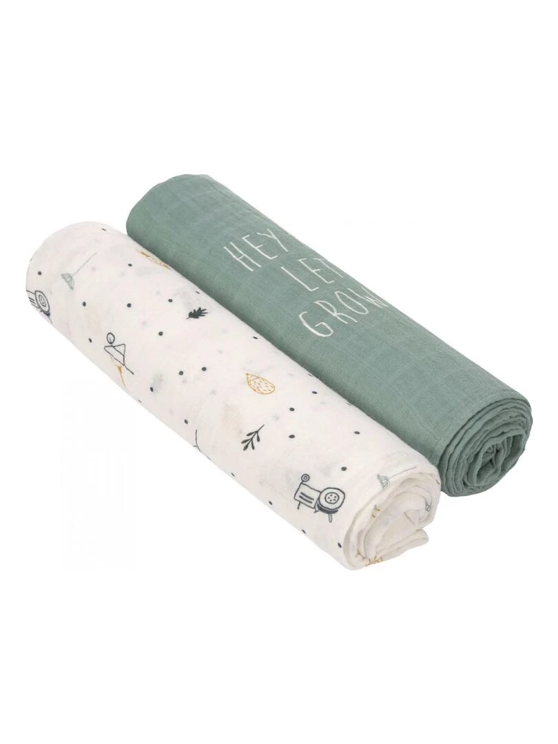 Lange divinement doux XL Garden Explorer garçons boîte de 2 pcs 120 x 120 cm Multicolore
