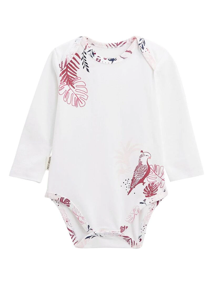 Lot de 2 bodies bébé manches longues Paraiso   Ecru