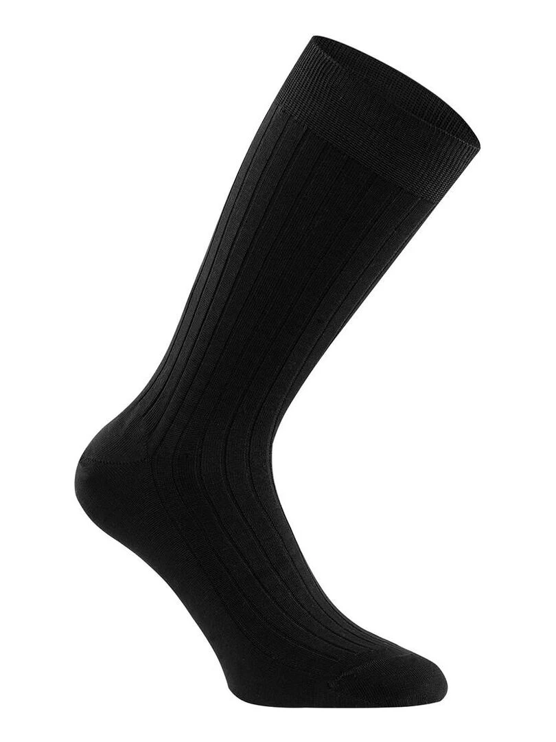 Impetus Chaussettes mi hautes striées en fil d'Ecosse Noir