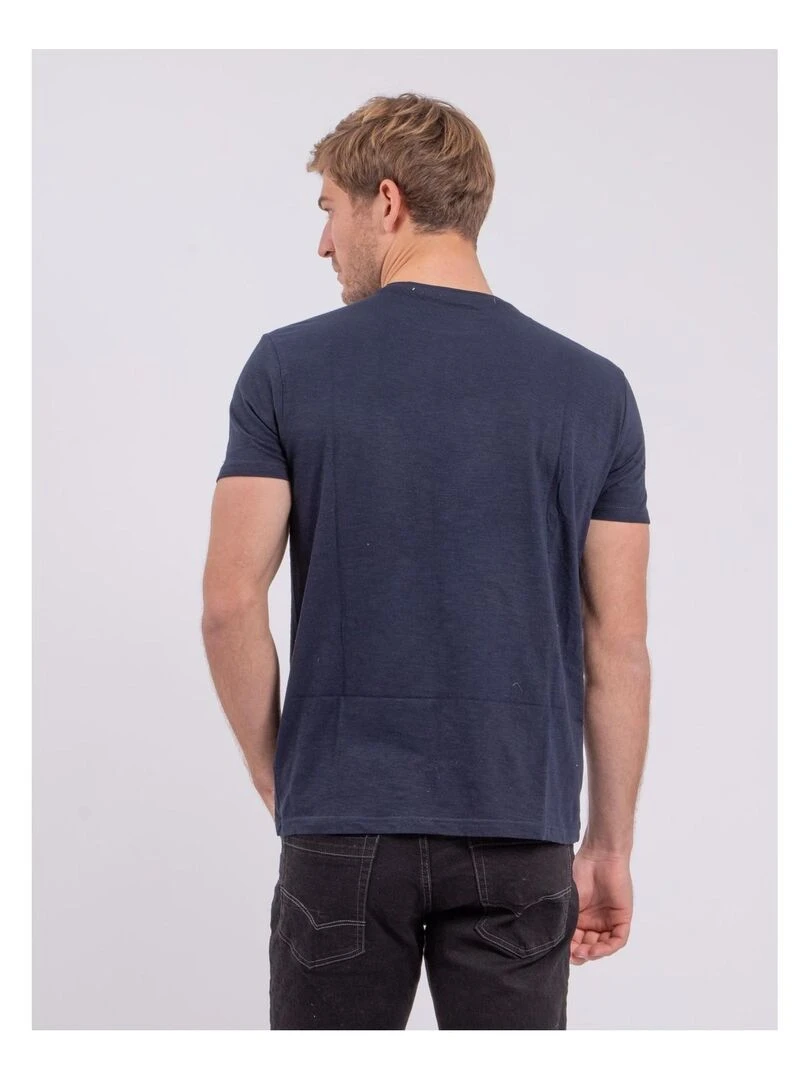 T shirt manches courtes col rond pur coton NOMARY   Jaune