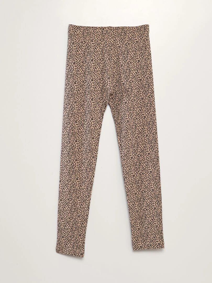 Legging long imprimé Léopard beige