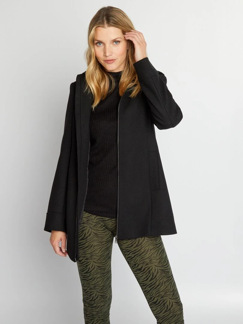 Manteau grossesse style lainage   noir