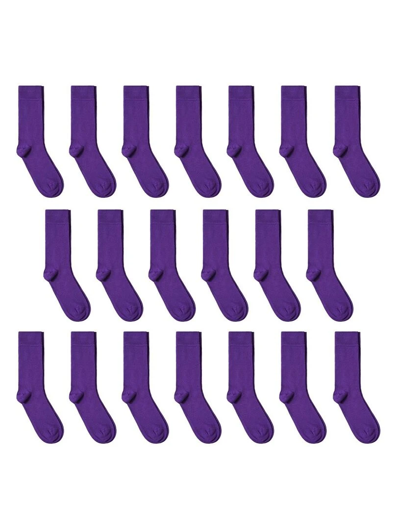 Chaussettes Jersey Coton Lot 20 Paires Fabrication UE Violet
