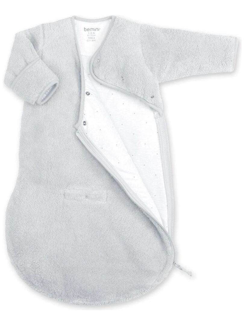 Bemini Gigoteuse avec moufles Softy et jersey Gris clair