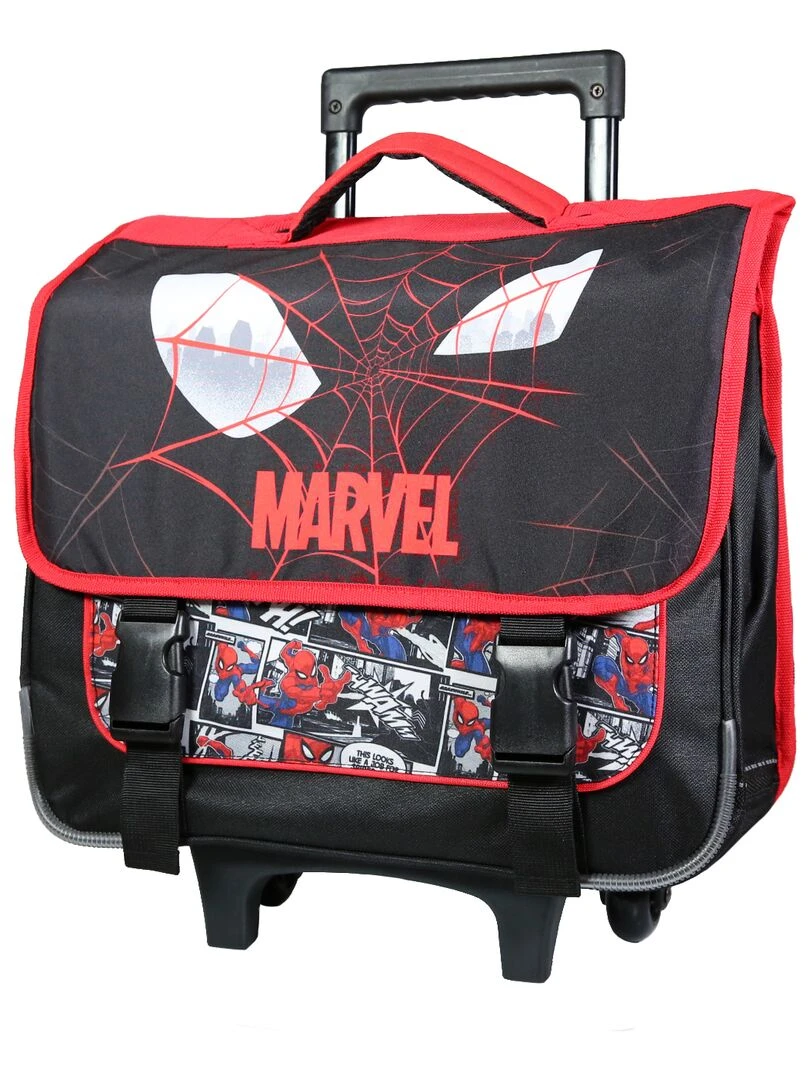 BAGTROTTER Cartable à roulettes 38 cm Spider Man Noir Toile d'araignée Noir