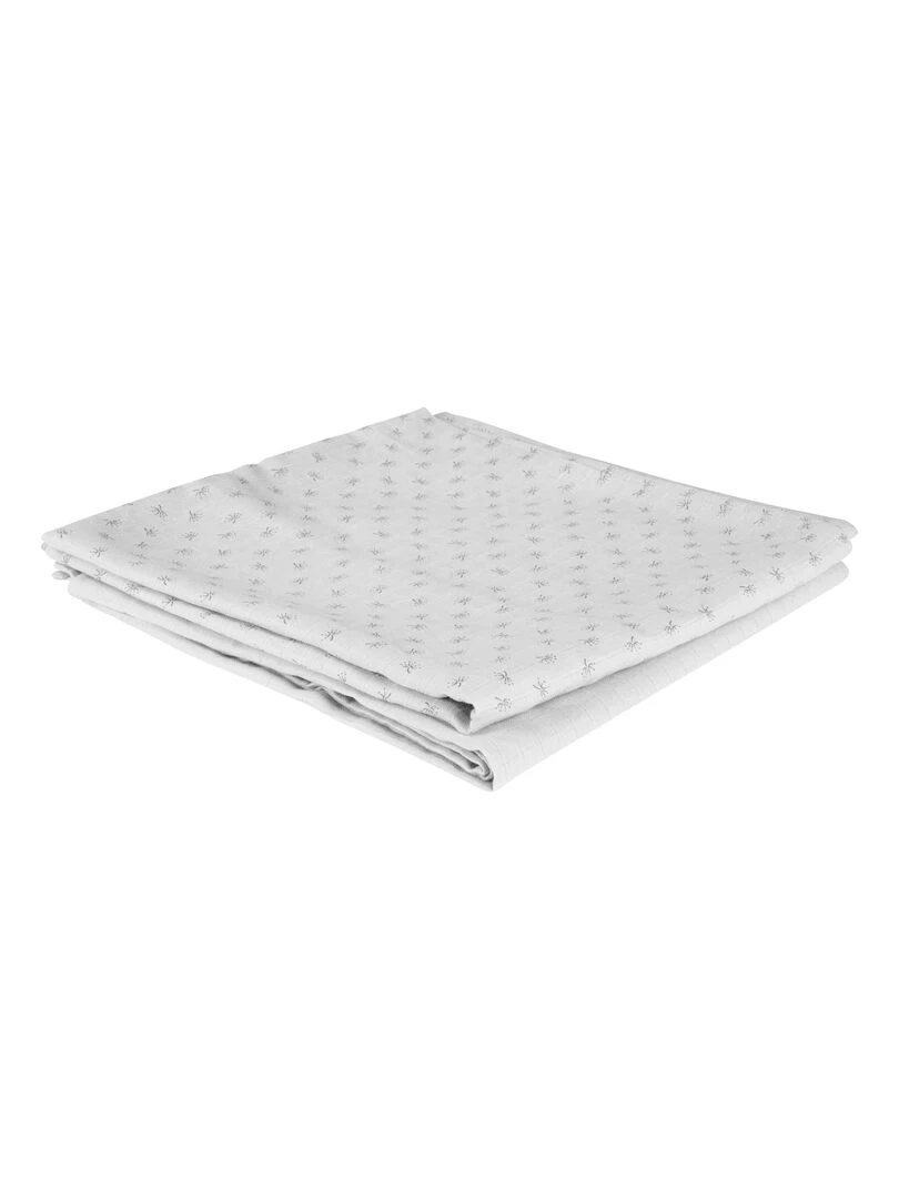 ROBA Lot 2 Serviettes d'Allaitement 'Lil Planet'   120 x120   Coton Bio OEKOTEX   Gris