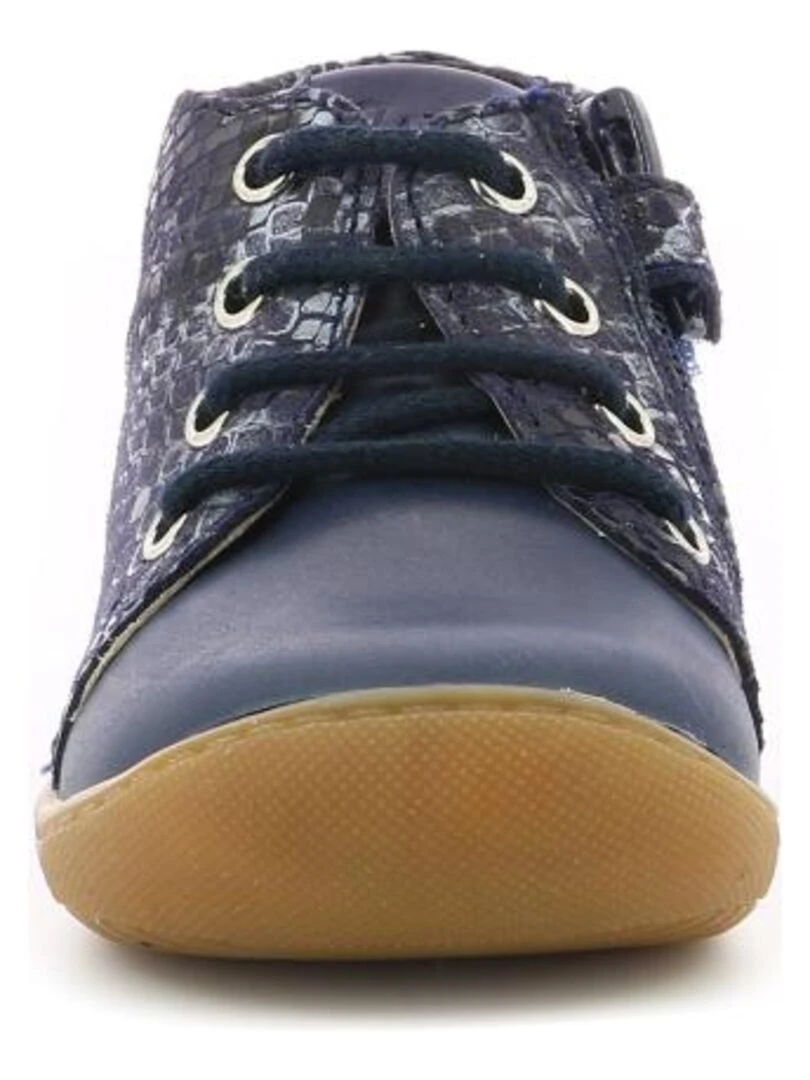 Bottillons Cuir Pastile   Bleu marine