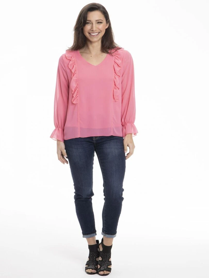 Chemise col tunisien CAROLE Gérard Pasquier Rose