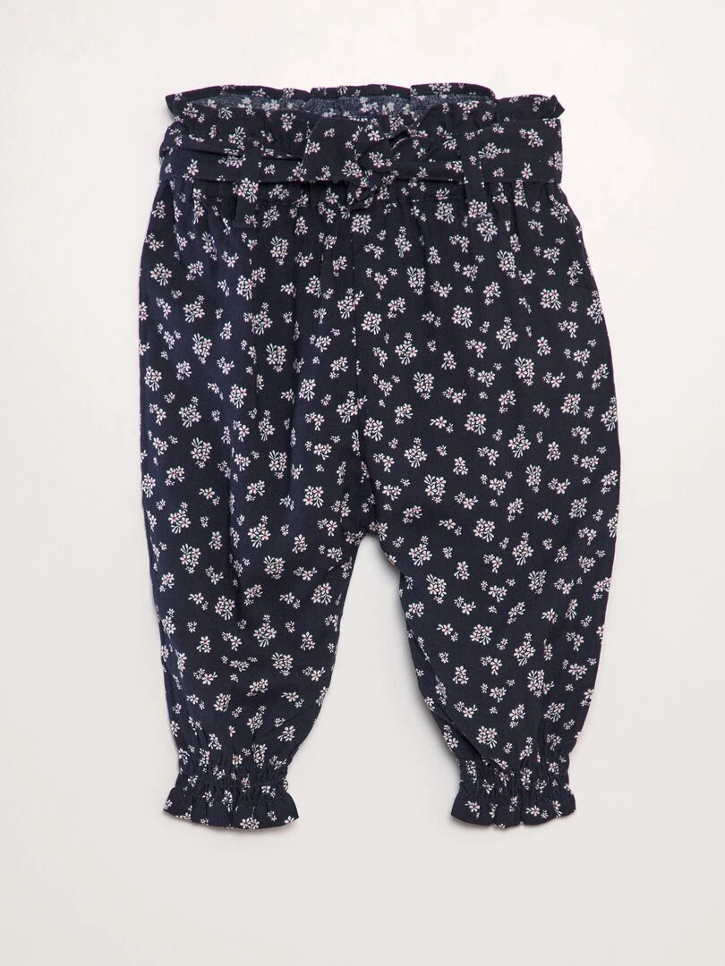 Pantalon sarouel à motif Marine