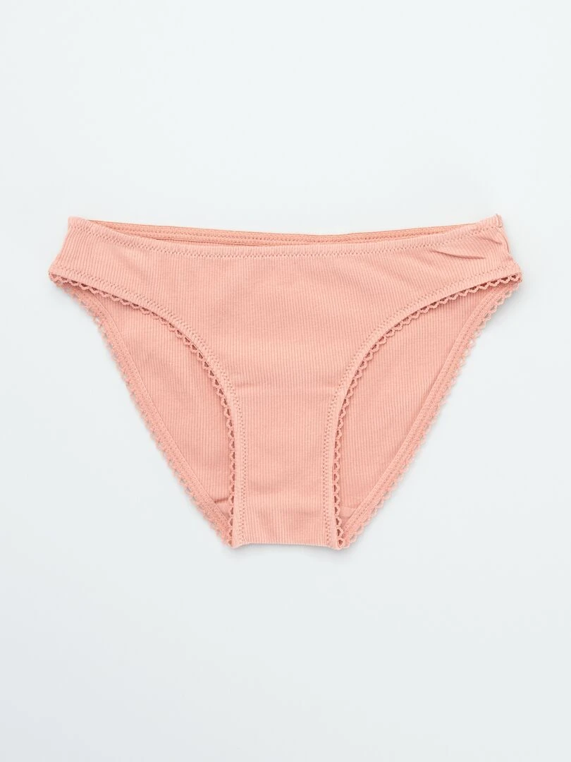 Culotte en maille côtelée   Lot de 2   Rose/gris