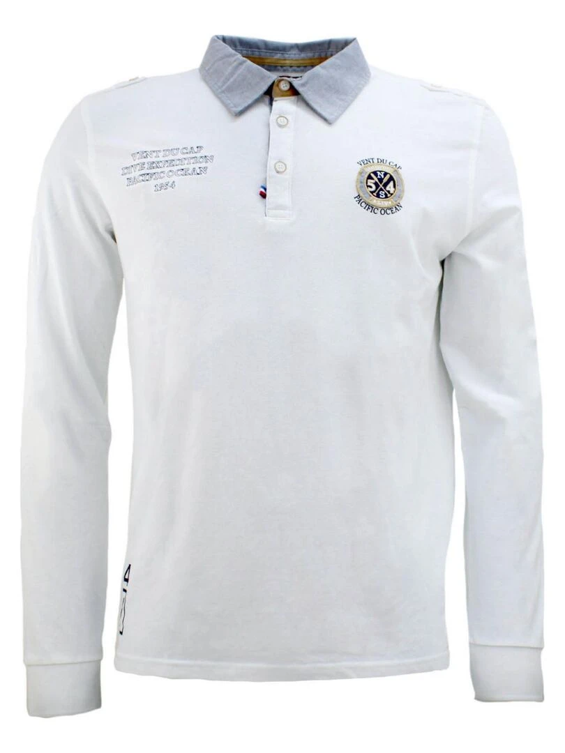 Polo manches longues homme CEDICE VENT DU CAP Blanc