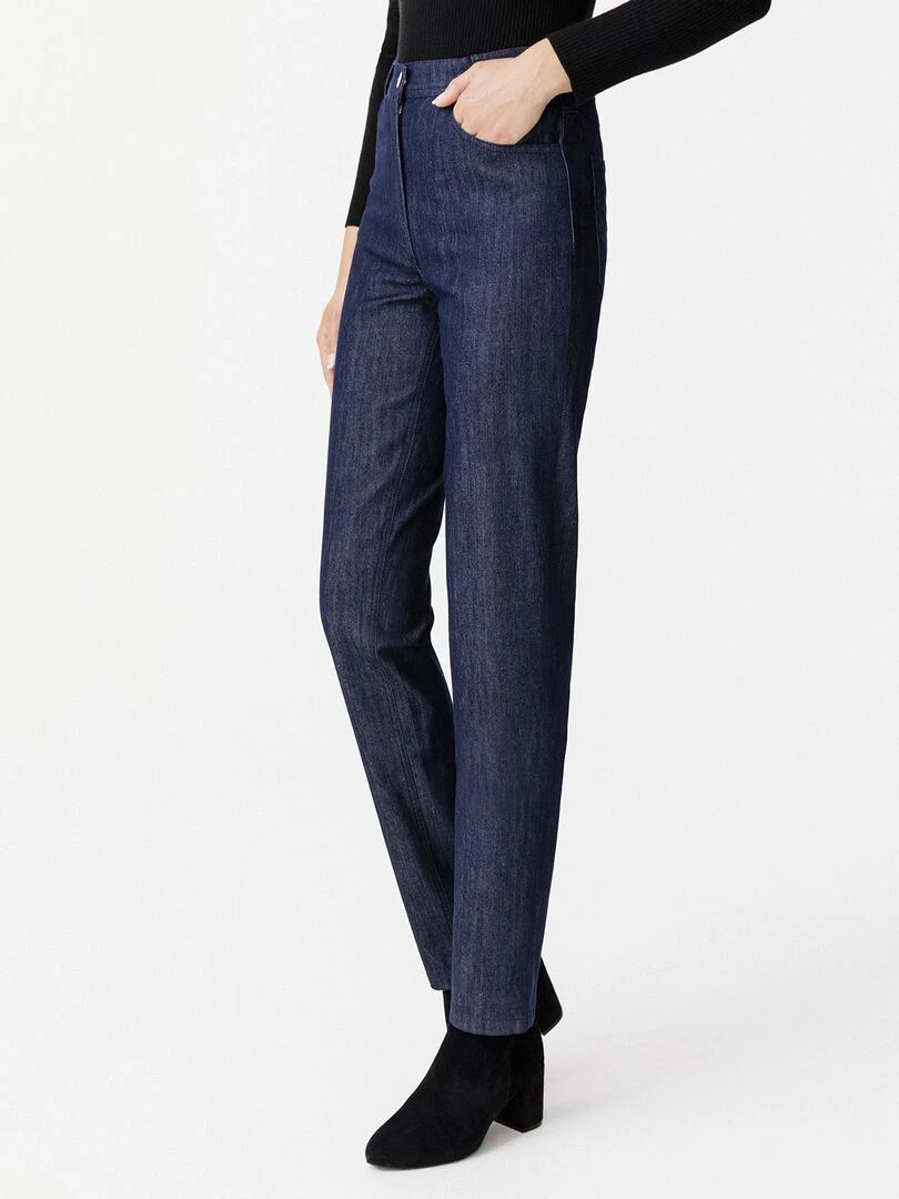 Pantalon stretch en toile Damart Bleu foncé