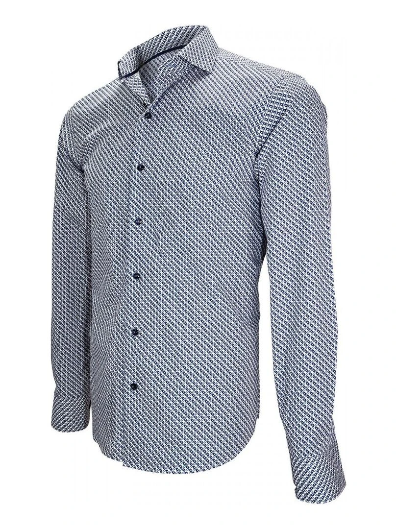 Chemise col italien GAETANO   Bleu