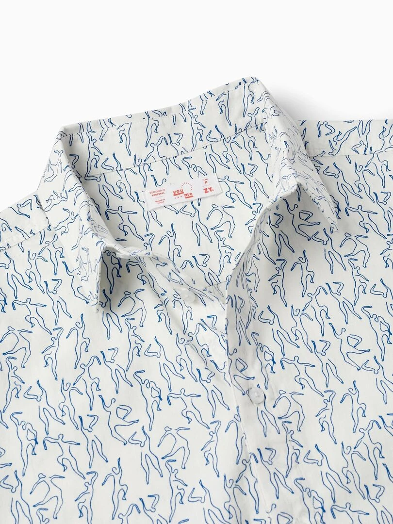 Chemise À Manches Courtes En Coton Pour Adulte 'You&Me' manches courtes PICASSO   Bleu