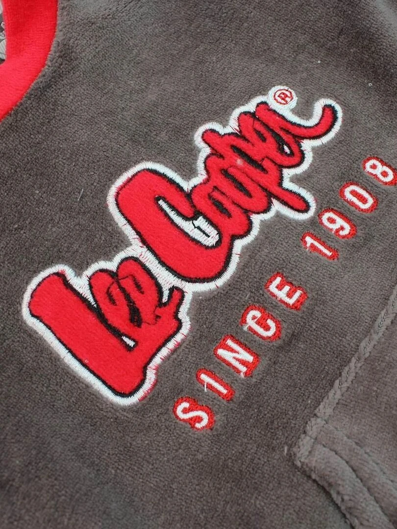 Lee Cooper   Grenouillere bébé garçon imprimé logo en coton   Gris foncé