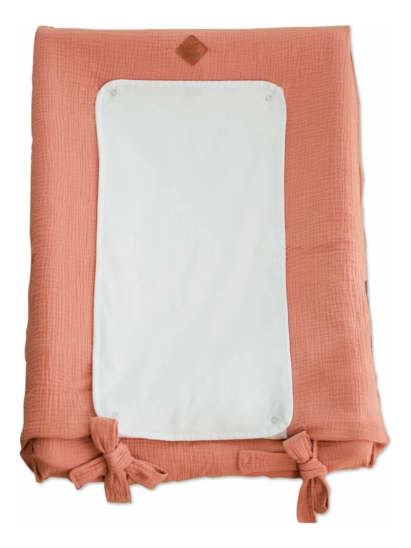 Housse de matelas à langer en gaze de coton Jeanne Marron