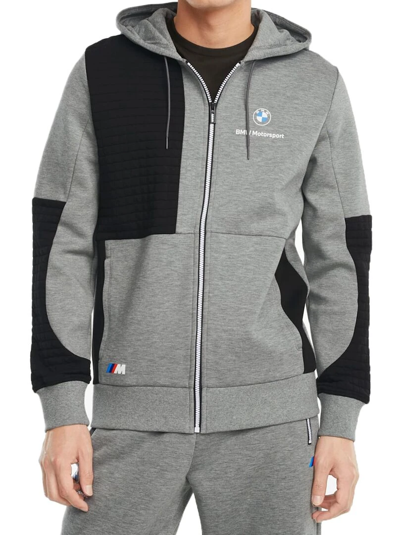 Sweat Zippé à Capuche Puma BMW MMS Full Gris