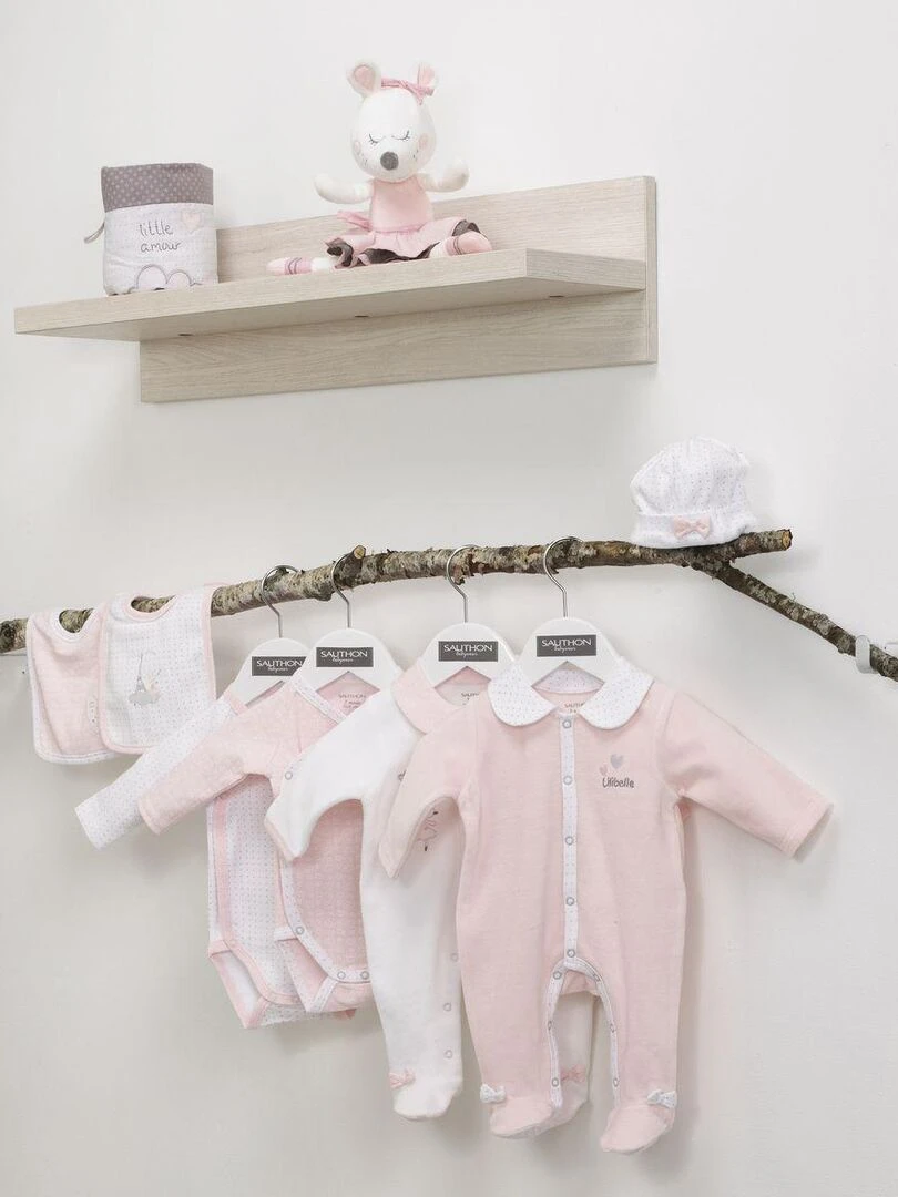 Bodies bébé à manches longues Lot de 2   SAUTHON   Rose