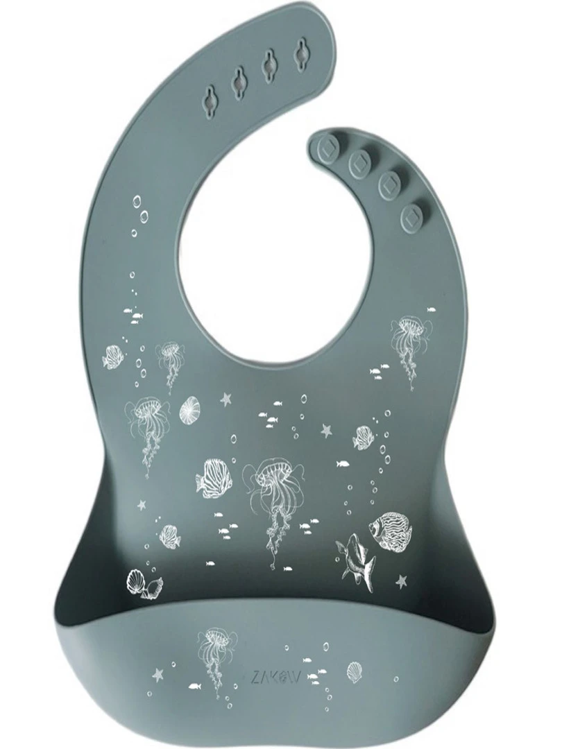 Bavoir En Silicone À Poche Océan Bleu