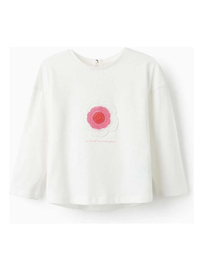 T shirt à manches longues avec broderies pour bébé fille manches longues THE WAVE TRIBE Beige clair
