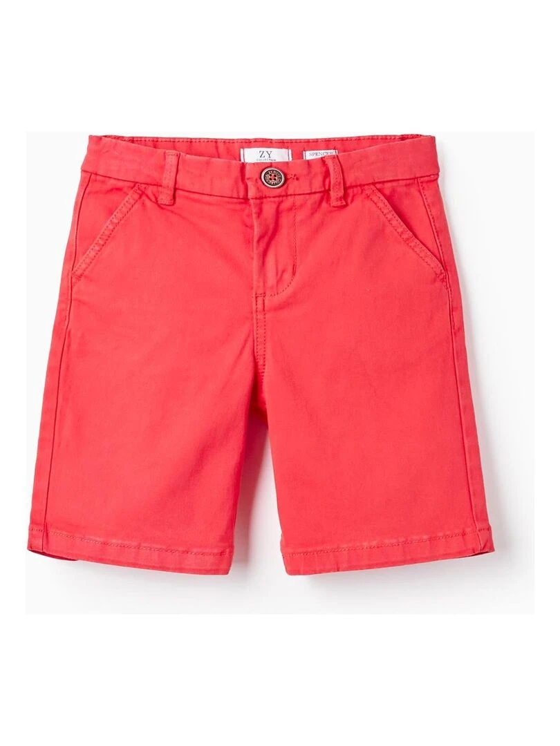 Short Chino En Sergé De Coton Pour Garçon 'Midi' PICASSO Rouge