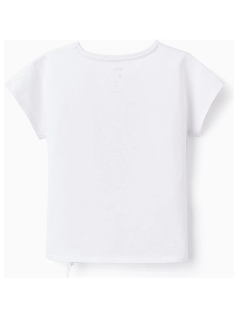 T shirt en Coton pour Fille 'Be Minnie' manches courtes Blanc