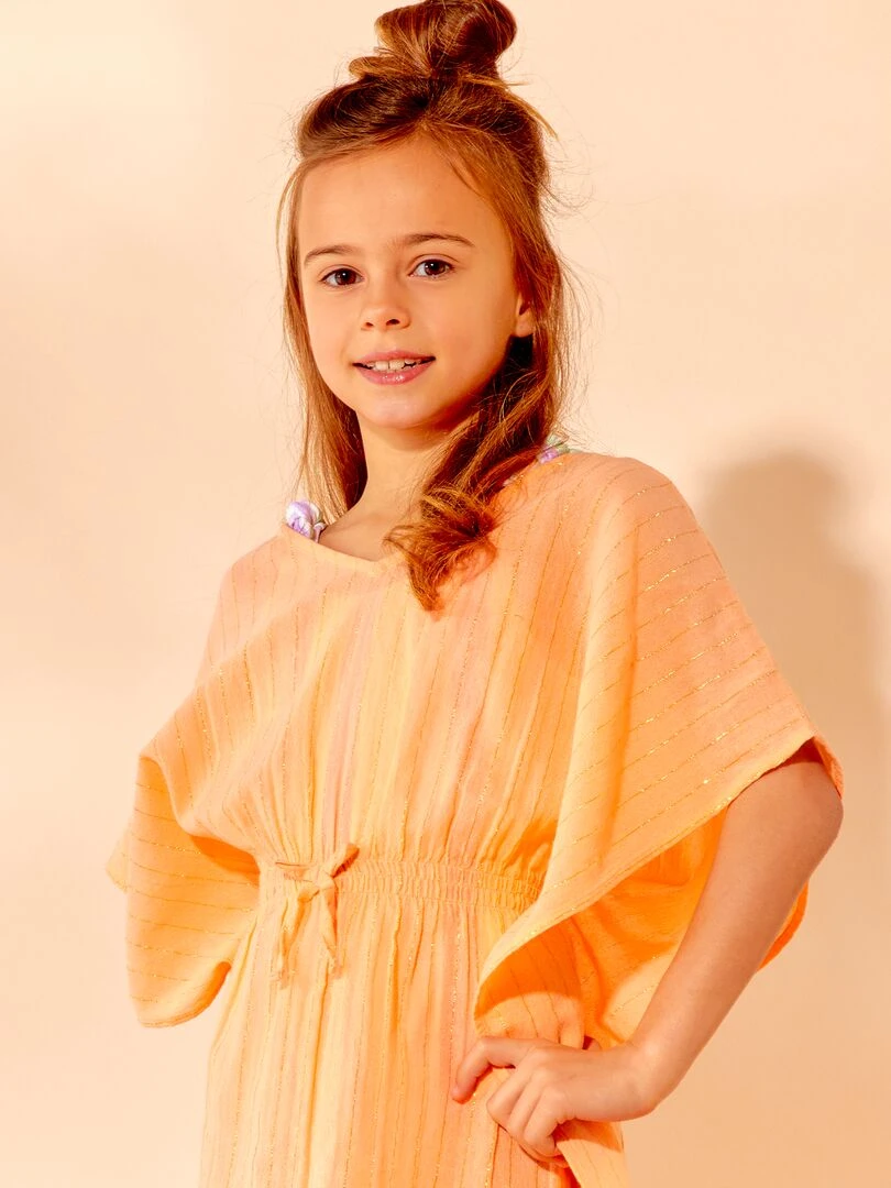 Robe de plage avec fibre pailletée   Orange