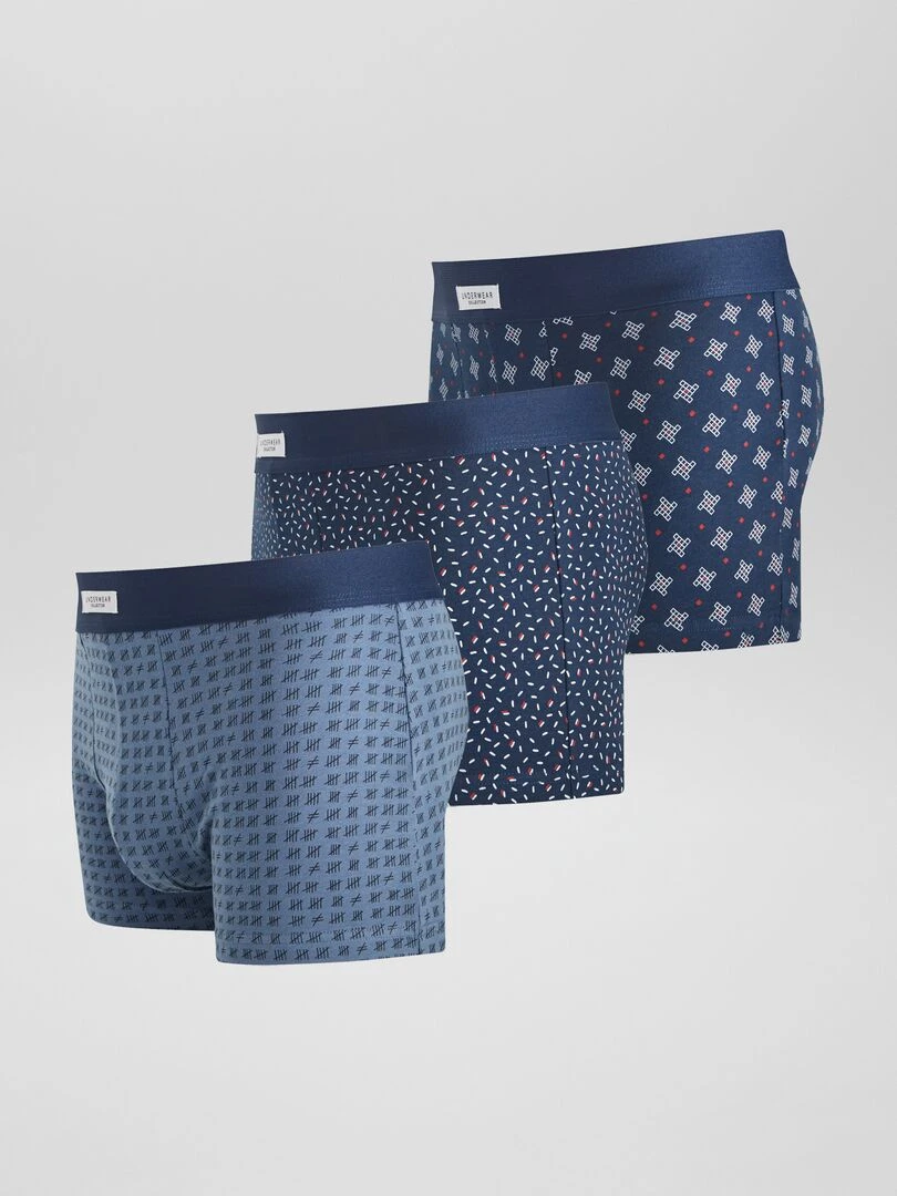 Lot 3 boxers stretch   Bleu