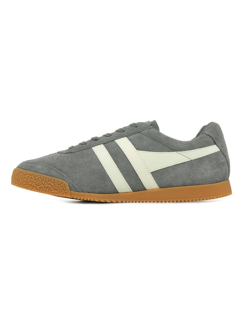 Baskets Gola Harrier Suede   Gris Blanc