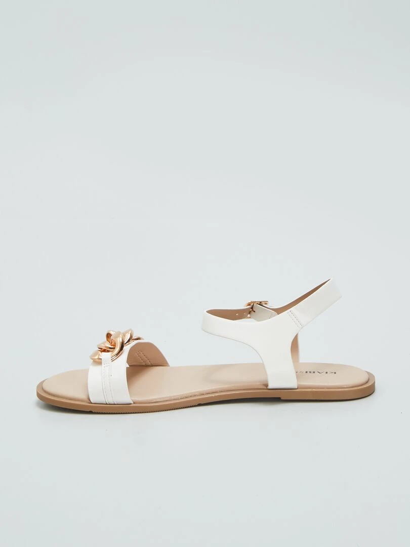 Sandales avec chaîne   Blanc