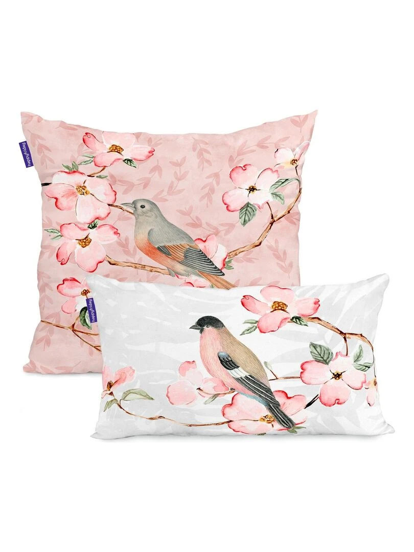 Housse de coussin Ohara "Happyfriday" Blanc