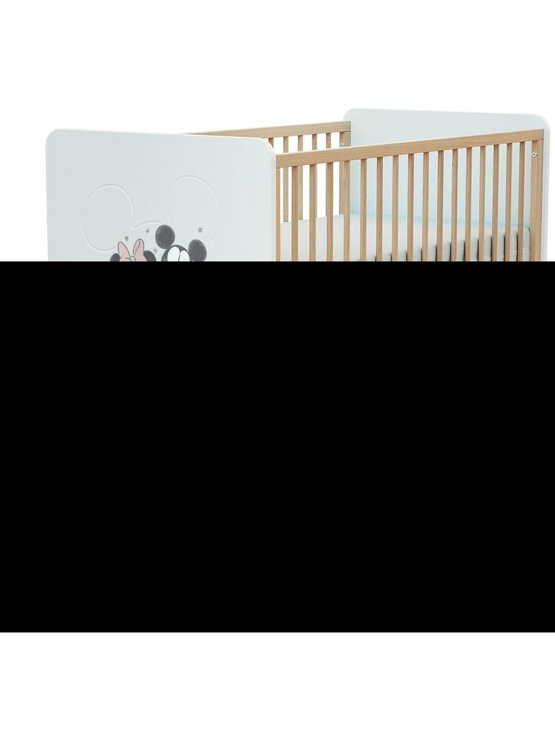 AT4   Duo Lit et Meuble DISNEY Happy Days Mickey Blanc et Hêtre   Marron foncé