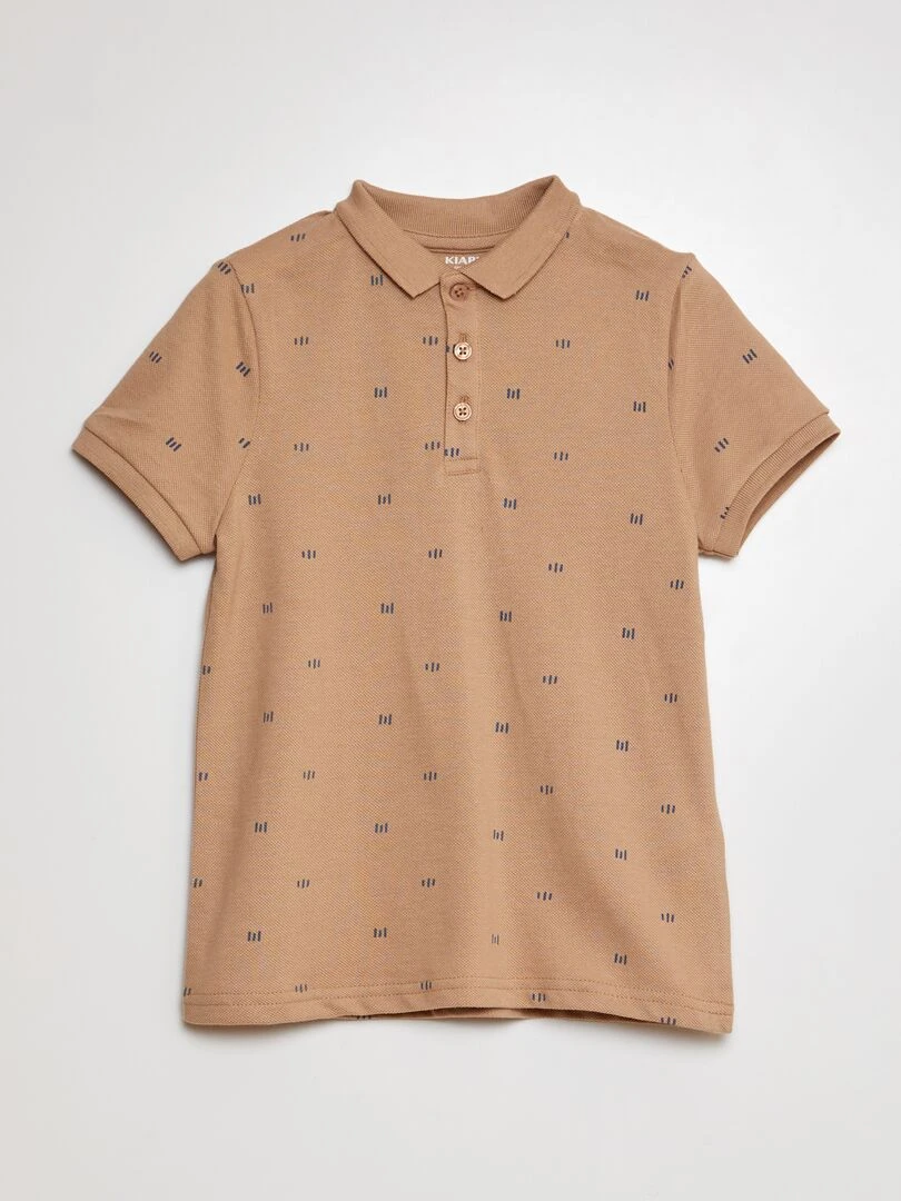 Polo à motif Beige
