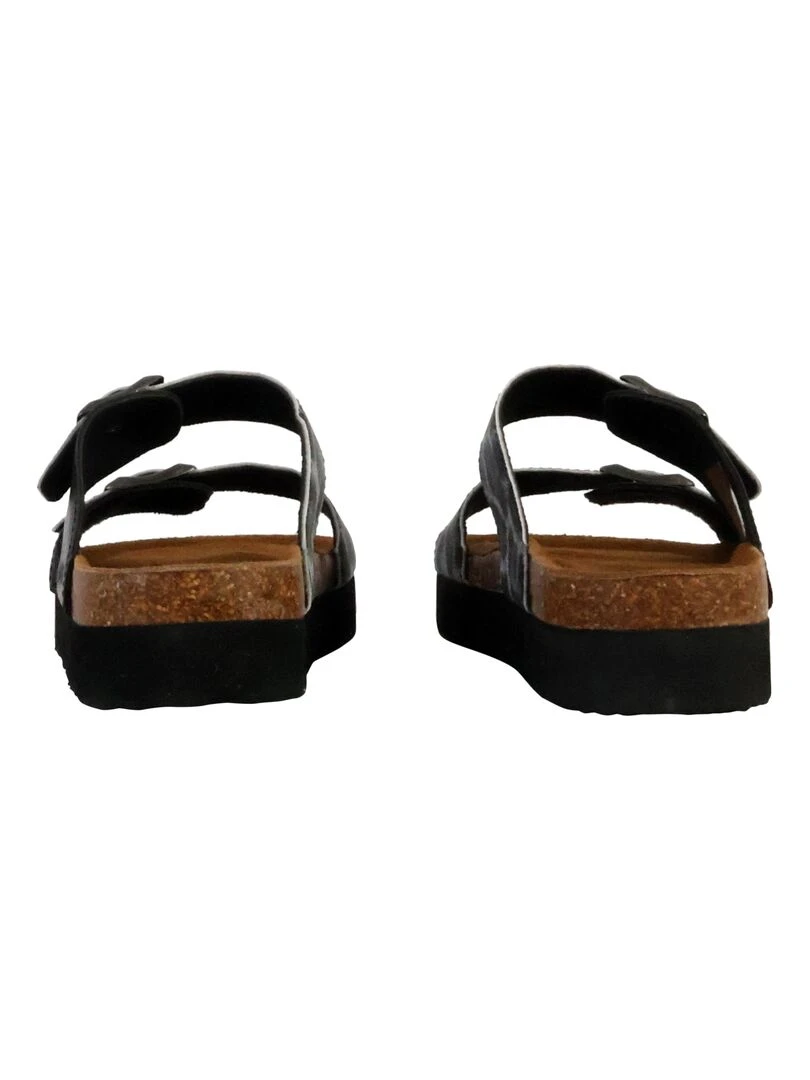 Mules Plate Cuir Solinea   Noir