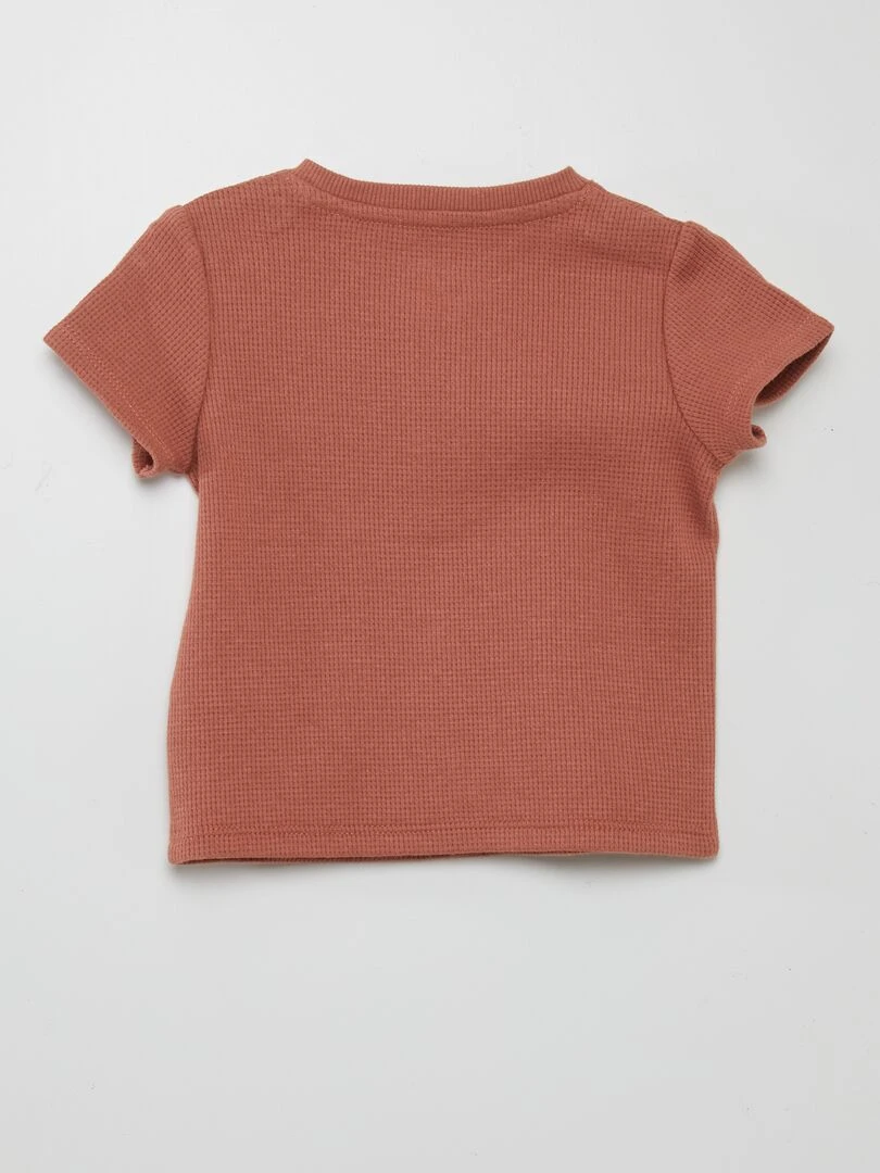 T shirt en maille gaufrée Rouille