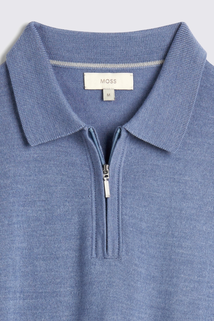 Ecru Bouclé Zip-Neck Polo Shirt   Buy Online at Moss