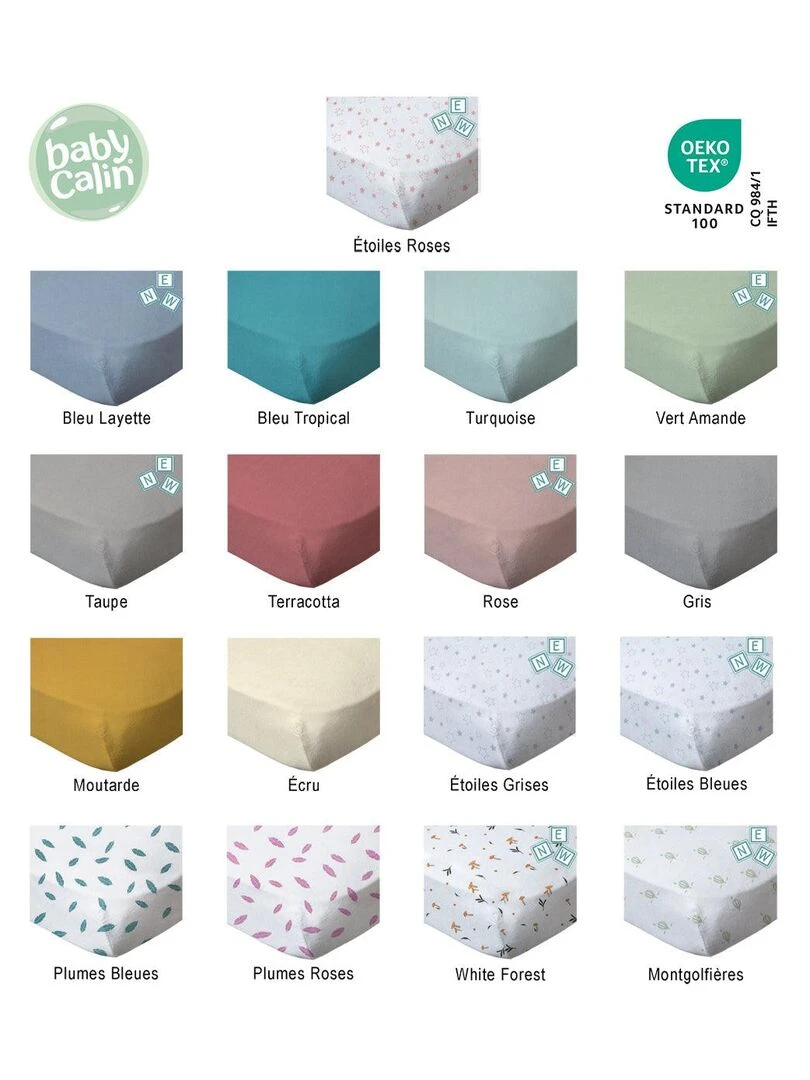 2 draps housses bébé White Forest   Blanc Marron