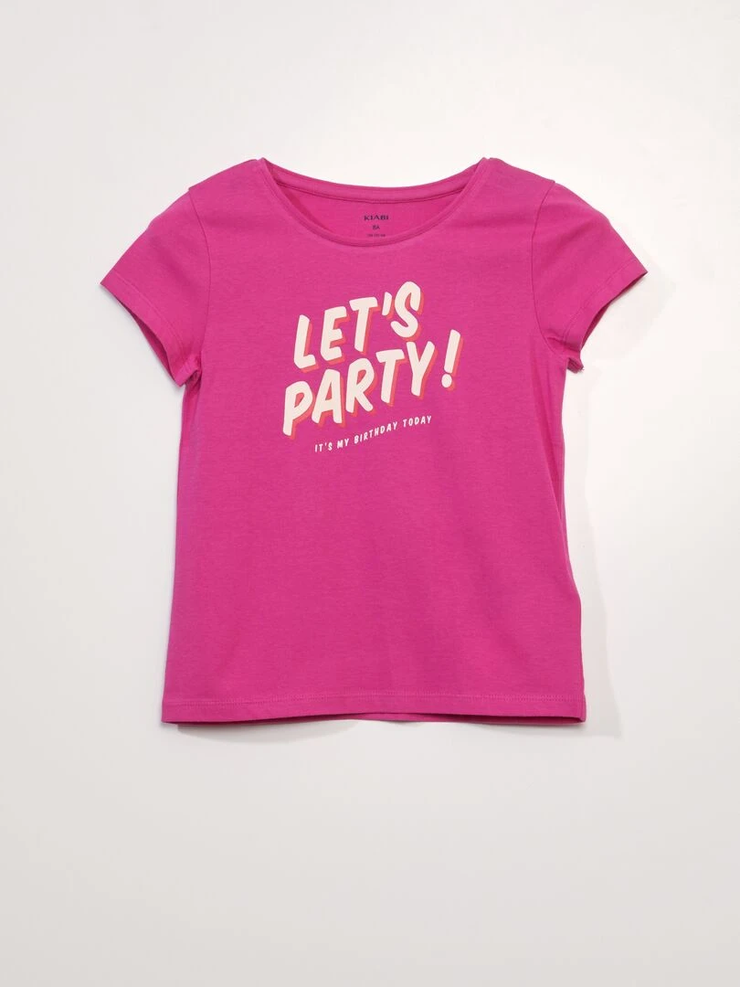 T shirt 'Anniversaire' Rose
