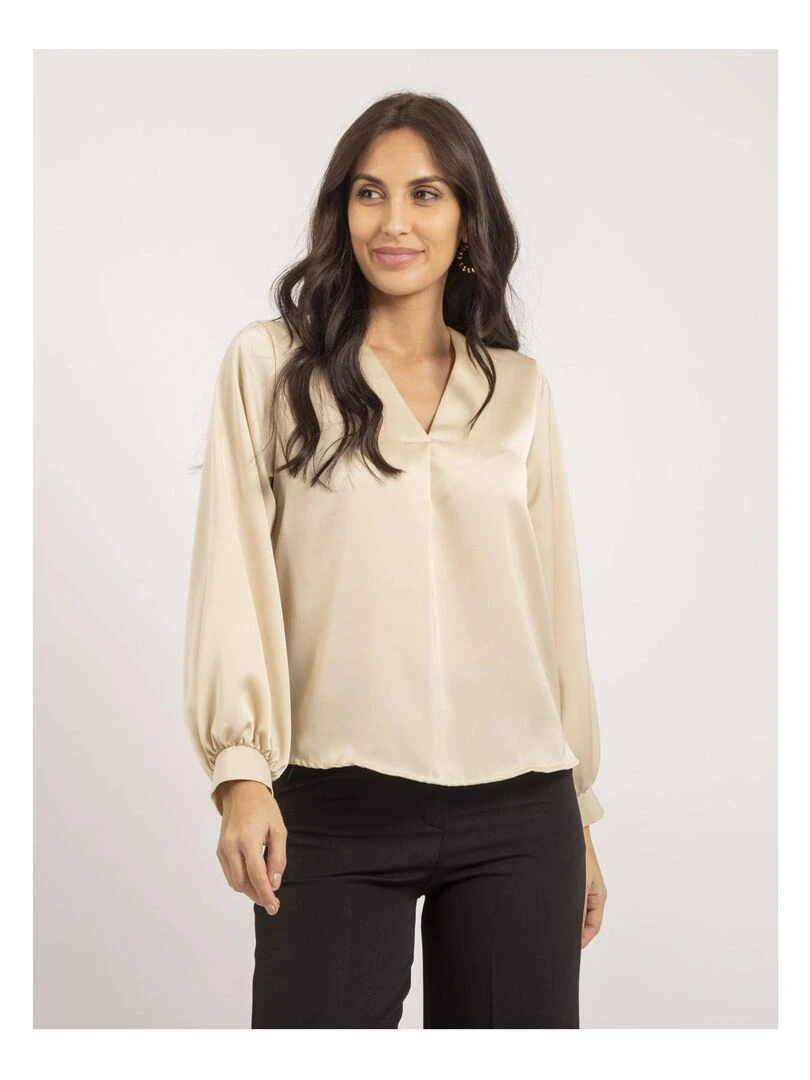 Blouse satin OXANIE Beige